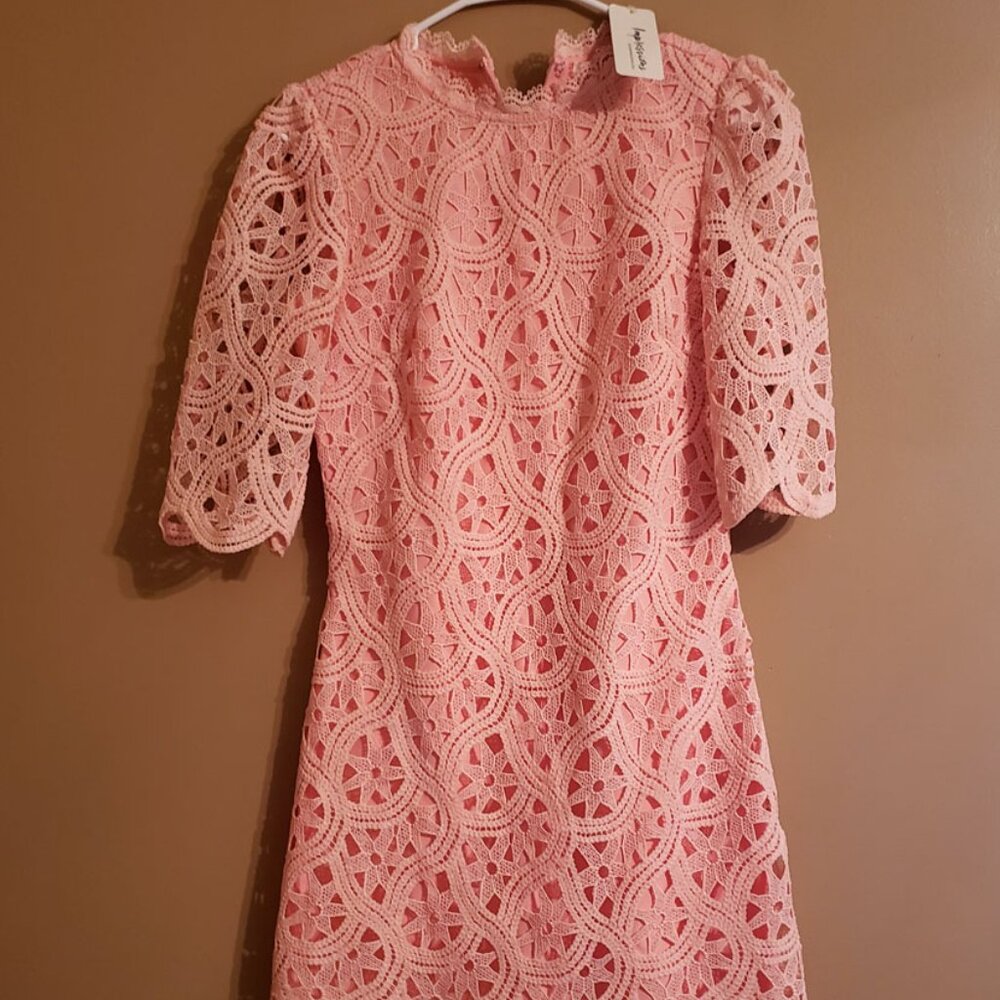 NEW with Tag Impressions Pink Lacey Dress M